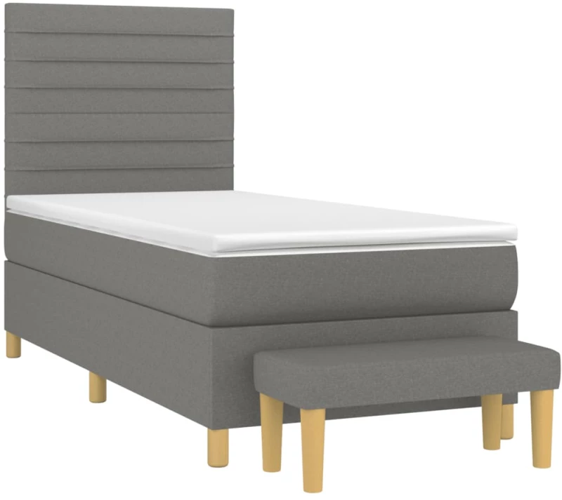 ΚΡΕΒΑΤΙ BOXSPRING ΜΕ ΣΤΡΩΜΑ ΣΚΟΥΡΟ ΓΚΡΙ 80X200 ΕΚ. ΥΦΑΣΜΑΤΙΝΟ 3137190