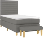 ΚΡΕΒΑΤΙ BOXSPRING ΜΕ ΣΤΡΩΜΑ ΣΚΟΥΡΟ ΓΚΡΙ 80X200 ΕΚ. ΥΦΑΣΜΑΤΙΝΟ 3137190