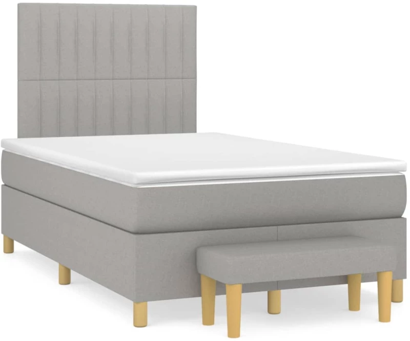 ΚΡΕΒΑΤΙ BOXSPRING ΜΕ ΣΤΡΩΜΑ ΑΝΟΙΧΤΟ ΓΚΡΙ 120X200 ΕΚ. ΥΦΑΣΜΑΤΙΝΟ 3137301