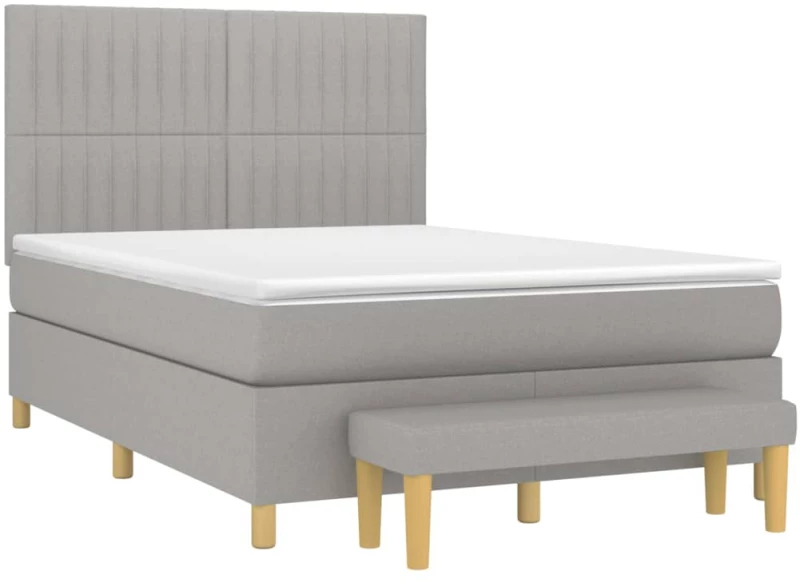 ΚΡΕΒΑΤΙ BOXSPRING ΜΕ ΣΤΡΩΜΑ ΑΝΟΙΧΤΟ ΓΚΡΙ 140X200 ΕΚ. ΥΦΑΣΜΑΤΙΝΟ 3137317