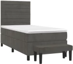 ΚΡΕΒΑΤΙ BOXSPRING ΜΕ ΣΤΡΩΜΑ ΣΚΟΥΡΟ ΓΚΡΙ 80X200 ΕΚ. ΒΕΛΟΥΔΙΝΟ 3137870