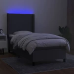ΚΡΕΒΑΤΙ BOXSPRING ΜΕ ΣΤΡΩΜΑ & LED ΣΚ.ΓΚΡΙ 80X200 ΕΚ. ΥΦΑΣΜΑΤΙΝΟ 3138110