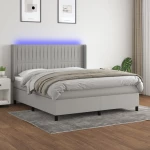 ΚΡΕΒΑΤΙ BOXSPRING ΜΕ ΣΤΡΩΜΑ & LED ΑΝ.ΓΚΡΙ 160X200ΕΚ. ΥΦΑΣΜΑΤΙΝΟ 3138485
