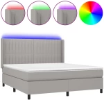 ΚΡΕΒΑΤΙ BOXSPRING ΜΕ ΣΤΡΩΜΑ & LED ΑΝ.ΓΚΡΙ 160X200ΕΚ. ΥΦΑΣΜΑΤΙΝΟ 3138485