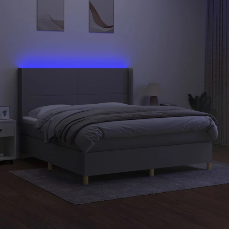 ΚΡΕΒΑΤΙ BOXSPRING ΜΕ ΣΤΡΩΜΑ & LED ΑΝ.ΓΚΡΙ 160X200ΕΚ. ΥΦΑΣΜΑΤΙΝΟ 3138725