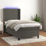 ΚΡΕΒΑΤΙ BOXSPRING ΜΕ ΣΤΡΩΜΑ & LED ΣΚ. ΓΚΡΙ 80X200 ΕΚ. ΒΕΛΟΥΔΙΝΟ 3139590