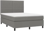 ΚΡΕΒΑΤΙ BOXSPRING ΜΕ ΣΤΡΩΜΑ ΣΚΟΥΡΟ ΓΚΡΙ 140X190 ΕΚ. ΥΦΑΣΜΑΤΙΝΟ 3141930