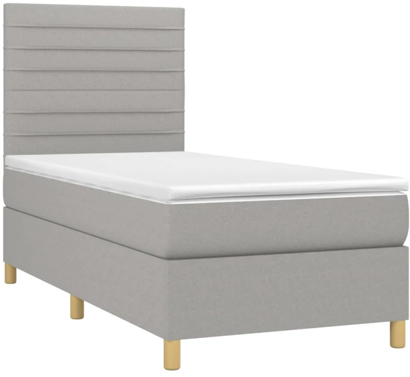 ΚΡΕΒΑΤΙ BOXSPRING ΜΕ ΣΤΡΩΜΑ ΑΝΟΙΧΤΟ ΓΚΡΙ 80X200 ΕΚ. ΥΦΑΣΜΑΤΙΝΟ 3142369