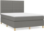 ΚΡΕΒΑΤΙ BOXSPRING ΜΕ ΣΤΡΩΜΑ ΣΚΟΥΡΟ ΓΚΡΙ 140X190 ΕΚ. ΥΦΑΣΜΑΤΙΝΟ 3142490