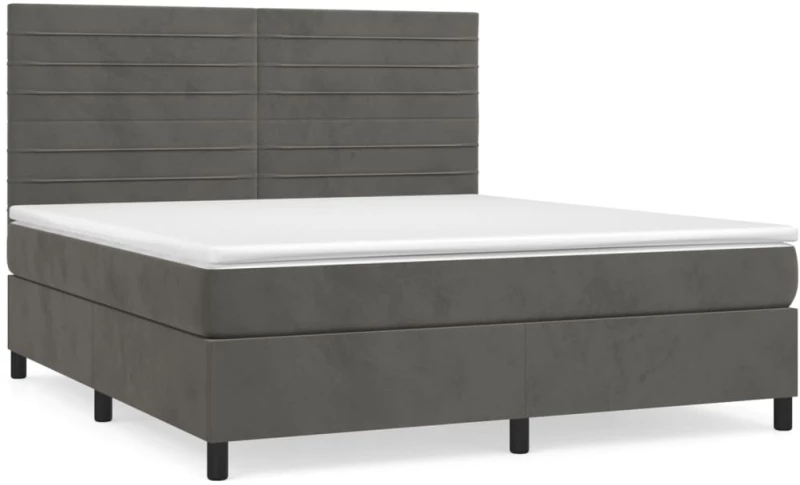 ΚΡΕΒΑΤΙ BOXSPRING ΜΕ ΣΤΡΩΜΑ ΣΚΟΥΡΟ ΓΚΡΙ 160X200 ΕΚ. ΒΕΛΟΥΔΙΝΟ 3143092