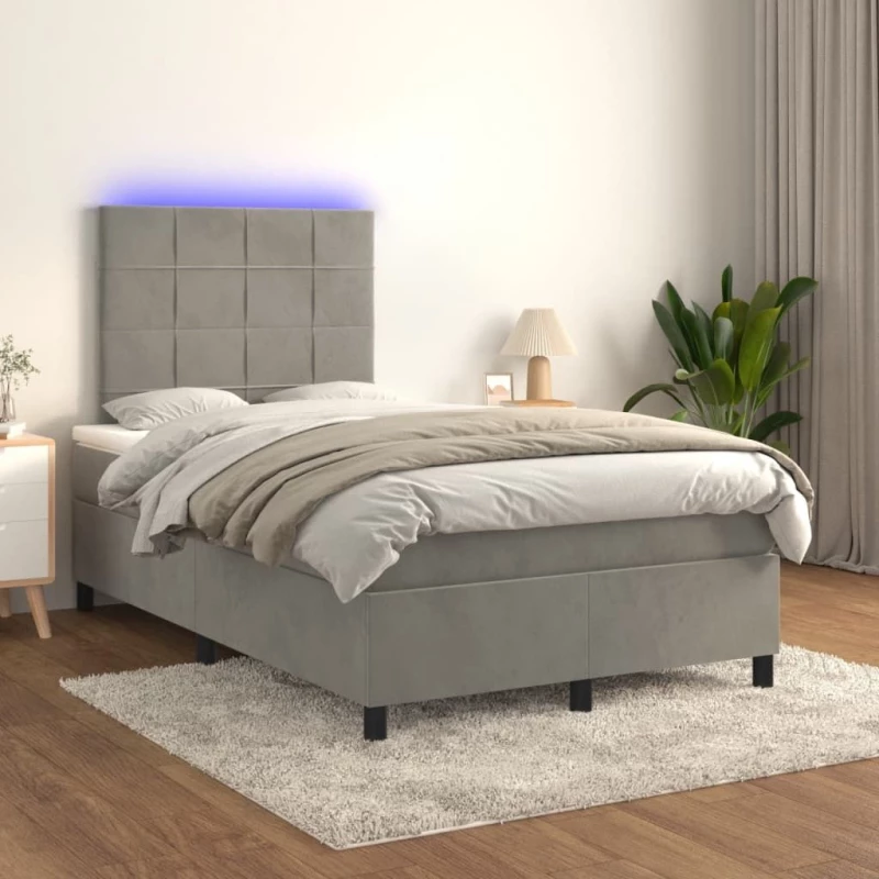 ΚΡΕΒΑΤΙ BOXSPRING ΜΕ ΣΤΡΩΜΑ & LED ΑΝ.ΓΚΡΙ 120X200 ΕΚ. ΒΕΛΟΥΔΙΝΟ 3136113