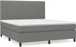 ΚΡΕΒΑΤΙ BOXSPRING ΜΕ ΣΤΡΩΜΑ ΣΚΟΥΡΟ ΓΚΡΙ 160X200 ΕΚ ΥΦΑΣΜΑΤΙΝΟ 3141946