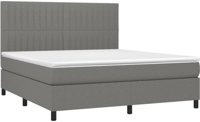 ΚΡΕΒΑΤΙ BOXSPRING ΜΕ ΣΤΡΩΜΑ ΣΚΟΥΡΟ ΓΚΡΙ 160X200 ΕΚ ΥΦΑΣΜΑΤΙΝΟ 3141946
