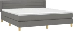 ΚΡΕΒΑΤΙ BOXSPRING ΜΕ ΣΤΡΩΜΑ ΣΚΟΥΡΟ ΓΚΡΙ 160X200 ΕΚ ΥΦΑΣΜΑΤΙΝΟ 3130362
