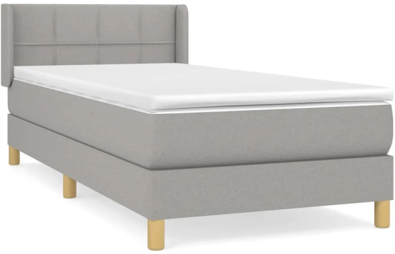 ΚΡΕΒΑΤΙ BOXSPRING ΜΕ ΣΤΡΩΜΑ ΑΝΟΙΧΤΟ ΓΚΡΙ 90X190 ΕΚ. ΥΦΑΣΜΑΤΙΝΟ 3130233