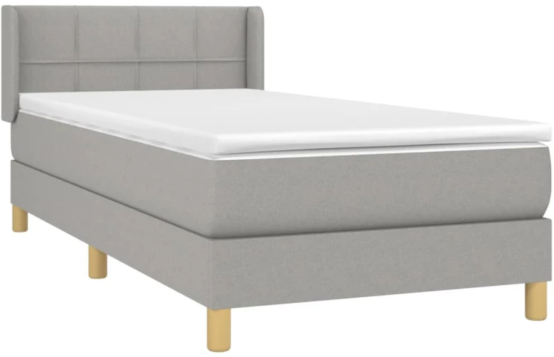 ΚΡΕΒΑΤΙ BOXSPRING ΜΕ ΣΤΡΩΜΑ ΑΝΟΙΧΤΟ ΓΚΡΙ 90X190 ΕΚ. ΥΦΑΣΜΑΤΙΝΟ 3130233