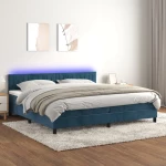 ΚΡΕΒΑΤΙ BOXSPRING ΜΕ ΣΤΡΩΜΑ & LED ΣΚ. ΜΠΛΕ 200X200ΕΚ. ΒΕΛΟΥΔΙΝΟ 3134547