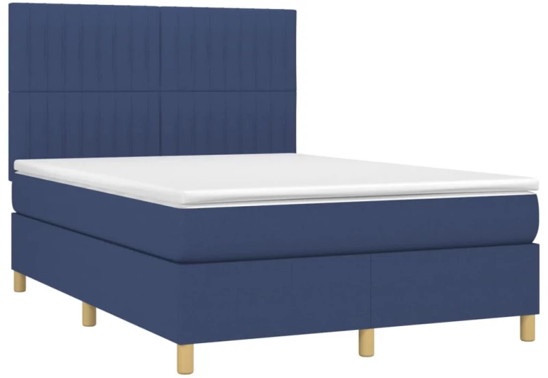 ΚΡΕΒΑΤΙ BOXSPRING ΜΕ ΣΤΡΩΜΑ & LED ΜΠΛΕ 140X200 ΕΚ. ΥΦΑΣΜΑΤΙΝΟ 3135603