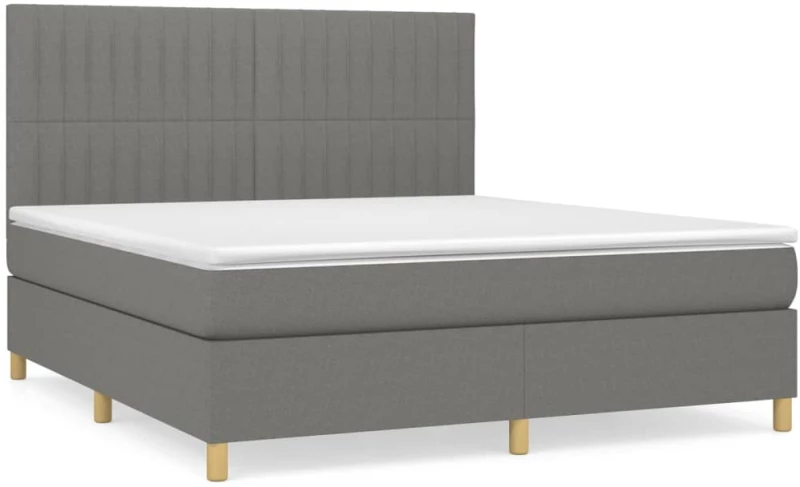 ΚΡΕΒΑΤΙ BOXSPRING ΜΕ ΣΤΡΩΜΑ ΣΚΟΥΡΟ ΓΚΡΙ 160X200 ΕΚ ΥΦΑΣΜΑΤΙΝΟ 3142506