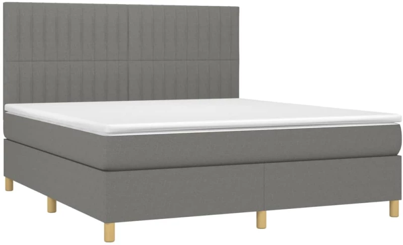 ΚΡΕΒΑΤΙ BOXSPRING ΜΕ ΣΤΡΩΜΑ ΣΚΟΥΡΟ ΓΚΡΙ 160X200 ΕΚ ΥΦΑΣΜΑΤΙΝΟ 3142506