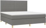ΚΡΕΒΑΤΙ BOXSPRING ΜΕ ΣΤΡΩΜΑ ΣΚΟΥΡΟ ΓΚΡΙ 160X200 ΕΚ ΥΦΑΣΜΑΤΙΝΟ 3142506