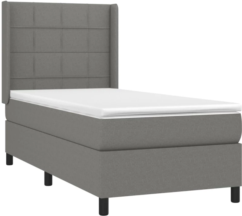 ΚΡΕΒΑΤΙ BOXSPRING ΜΕ ΣΤΡΩΜΑ ΣΚΟΥΡΟ ΓΚΡΙ 80X200 ΕΚ. ΥΦΑΣΜΑΤΙΝΟ 3131386