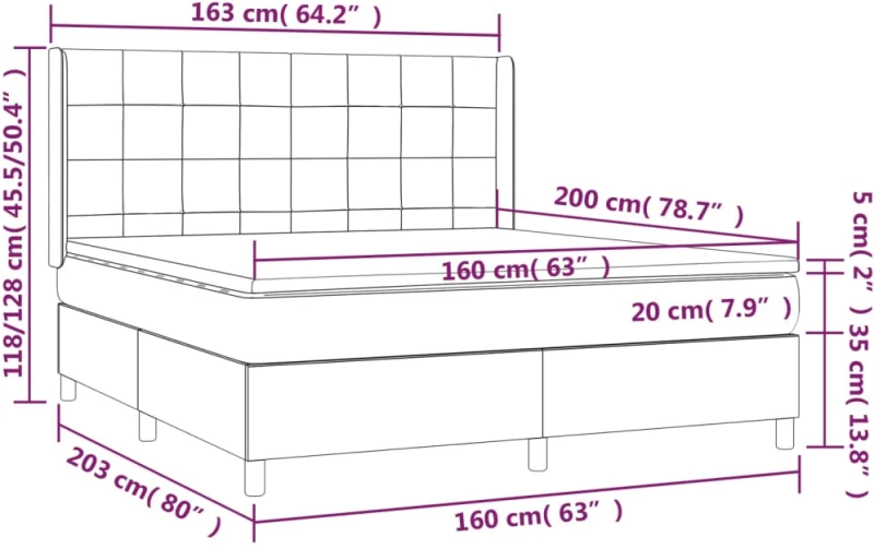 ΚΡΕΒΑΤΙ BOXSPRING ΜΕ ΣΤΡΩΜΑ ΑΝ. ΠΡΑΣΙΝΟ 160X200ΕΚ ΥΦΑΣΜΑΤΙΝΟ 3132001