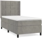 ΚΡΕΒΑΤΙ BOXSPRING ΜΕ ΣΤΡΩΜΑ ΑΝΟΙΧΤΟ ΓΚΡΙ 90X190 ΕΚ. ΒΕΛΟΥΔΙΝΟ 3132651