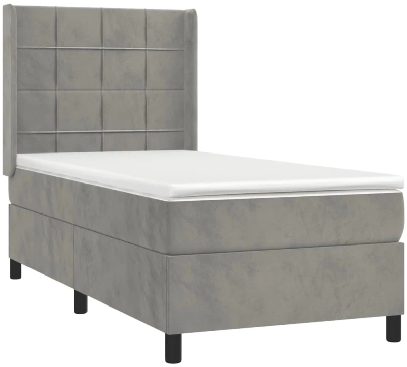 ΚΡΕΒΑΤΙ BOXSPRING ΜΕ ΣΤΡΩΜΑ ΑΝΟΙΧΤΟ ΓΚΡΙ 90X190 ΕΚ. ΒΕΛΟΥΔΙΝΟ 3132651