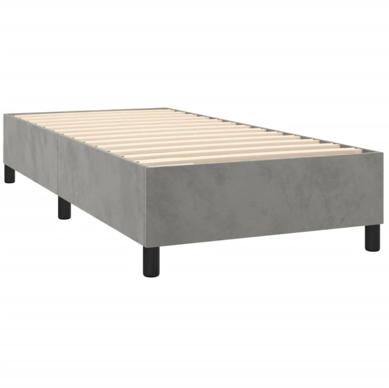 ΚΡΕΒΑΤΙ BOXSPRING ΜΕ ΣΤΡΩΜΑ ΑΝΟΙΧΤΟ ΓΚΡΙ 90X190 ΕΚ. ΒΕΛΟΥΔΙΝΟ 3132651