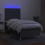 ΚΡΕΒΑΤΙ BOXSPRING ΜΕ ΣΤΡΩΜΑ & LED ΣΚ.ΓΚΡΙ 80X200 ΕΚ. ΥΦΑΣΜΑΤΙΝΟ 3135390