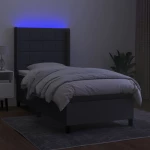 ΚΡΕΒΑΤΙ BOXSPRING ΜΕ ΣΤΡΩΜΑ & LED ΣΚ.ΓΚΡΙ 80X200 ΕΚ. ΥΦΑΣΜΑΤΙΝΟ 3138270