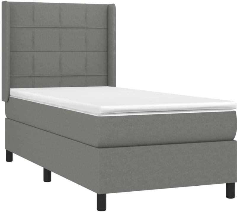 ΚΡΕΒΑΤΙ BOXSPRING ΜΕ ΣΤΡΩΜΑ & LED ΣΚ.ΓΚΡΙ 80X200 ΕΚ. ΥΦΑΣΜΑΤΙΝΟ 3138270