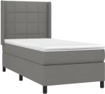 ΚΡΕΒΑΤΙ BOXSPRING ΜΕ ΣΤΡΩΜΑ & LED ΣΚ.ΓΚΡΙ 80X200 ΕΚ. ΥΦΑΣΜΑΤΙΝΟ 3138270
