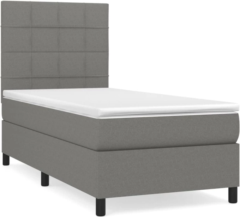 ΚΡΕΒΑΤΙ BOXSPRING ΜΕ ΣΤΡΩΜΑ ΣΚΟΥΡΟ ΓΚΡΙ 80X200 ΕΚ. ΥΦΑΣΜΑΤΙΝΟ 3141730