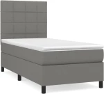 ΚΡΕΒΑΤΙ BOXSPRING ΜΕ ΣΤΡΩΜΑ ΣΚΟΥΡΟ ΓΚΡΙ 80X200 ΕΚ. ΥΦΑΣΜΑΤΙΝΟ 3141730