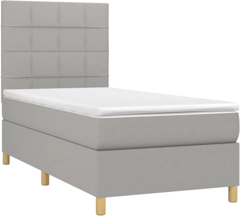 ΚΡΕΒΑΤΙ BOXSPRING ΜΕ ΣΤΡΩΜΑ ΑΝΟΙΧΤΟ ΓΚΡΙ 80X200 ΕΚ. ΥΦΑΣΜΑΤΙΝΟ 3142289