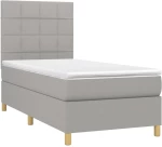 ΚΡΕΒΑΤΙ BOXSPRING ΜΕ ΣΤΡΩΜΑ ΑΝΟΙΧΤΟ ΓΚΡΙ 80X200 ΕΚ. ΥΦΑΣΜΑΤΙΝΟ 3142289