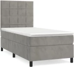 ΚΡΕΒΑΤΙ BOXSPRING ΜΕ ΣΤΡΩΜΑ ΑΝΟΙΧΤΟ ΓΚΡΙ 80X200 ΕΚ. ΒΕΛΟΥΔΙΝΟ 3142989