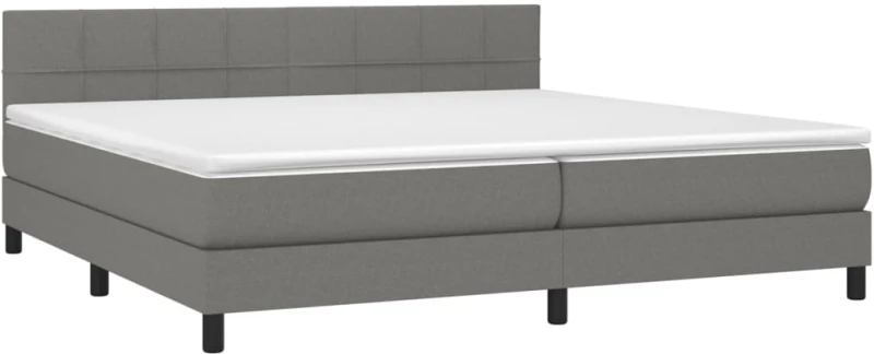 ΚΡΕΒΑΤΙ BOXSPRING ΜΕ ΣΤΡΩΜΑ & LED ΣΚ.ΓΚΡΙ 200X200ΕΚ. ΥΦΑΣΜΑΤΙΝΟ 3133182