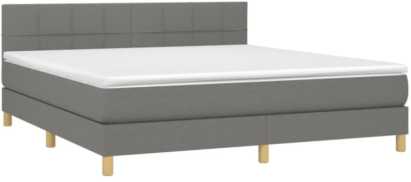 ΚΡΕΒΑΤΙ BOXSPRING ΜΕ ΣΤΡΩΜΑ ΣΚΟΥΡΟ ΓΚΡΙ 160X200 ΕΚ ΥΦΑΣΜΑΤΙΝΟ 3140626