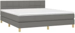 ΚΡΕΒΑΤΙ BOXSPRING ΜΕ ΣΤΡΩΜΑ ΣΚΟΥΡΟ ΓΚΡΙ 160X200 ΕΚ ΥΦΑΣΜΑΤΙΝΟ 3140626