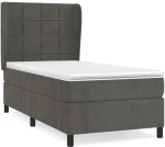 ΚΡΕΒΑΤΙ BOXSPRING ΜΕ ΣΤΡΩΜΑ ΣΚΟΥΡΟ ΓΚΡΙ 100X200 ΕΚ. ΒΕΛΟΥΔΙΝΟ 3129196