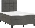 ΚΡΕΒΑΤΙ BOXSPRING ΜΕ ΣΤΡΩΜΑ & LED ΣΚ. ΓΚΡΙ 120X200ΕΚ. ΒΕΛΟΥΔΙΝΟ 3136114