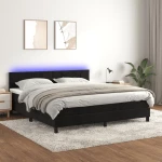 ΚΡΕΒΑΤΙ BOXSPRING ΜΕ ΣΤΡΩΜΑ & LED ΜΑΥΡΟ 160X200 ΕΚ. ΒΕΛΟΥΔΙΝΟ 3134413