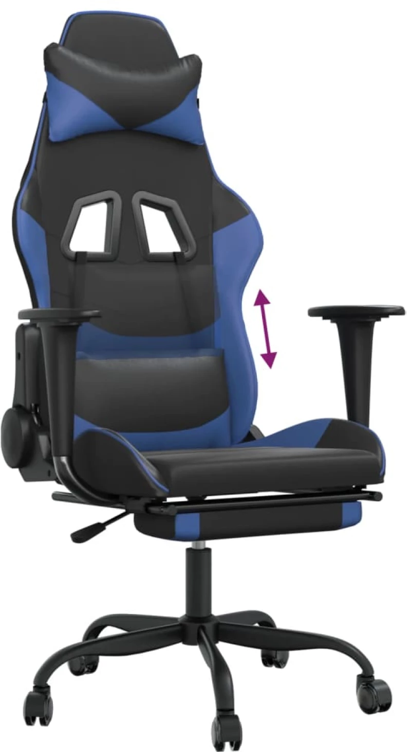 ΚΑΡΕΚΛΑ GAMING ΜΑΣΑΖ ΥΠΟΠΟΔΙΟ ΜΑΥΡΟ/ΜΠΛΕ ΑΠΟ ΣΥΝΘΕΤΙΚΟ ΔΕΡΜΑ 3143653