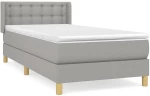 ΚΡΕΒΑΤΙ BOXSPRING ΜΕ ΣΤΡΩΜΑ ΑΝΟΙΧΤΟ ΓΚΡΙ 90X200 ΕΚ. ΥΦΑΣΜΑΤΙΝΟ 3130561