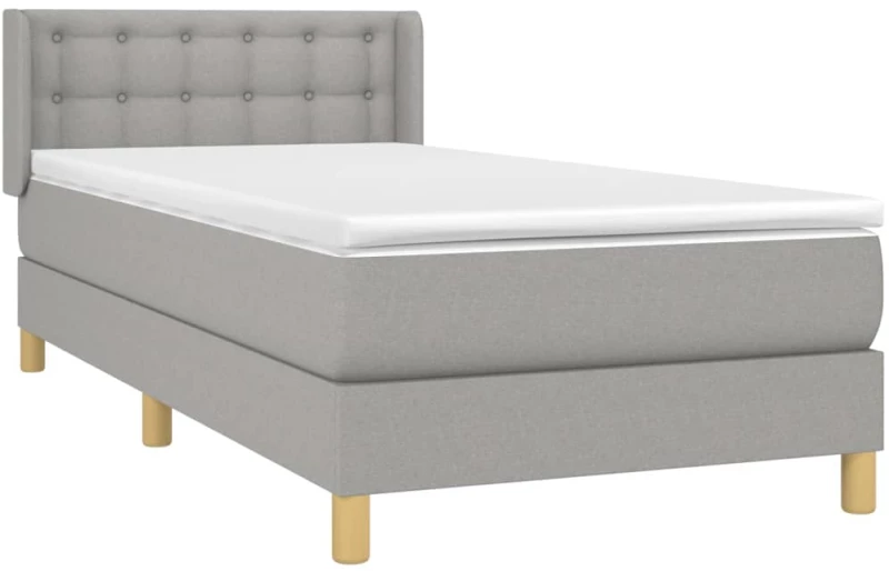 ΚΡΕΒΑΤΙ BOXSPRING ΜΕ ΣΤΡΩΜΑ ΑΝΟΙΧΤΟ ΓΚΡΙ 90X200 ΕΚ. ΥΦΑΣΜΑΤΙΝΟ 3130561