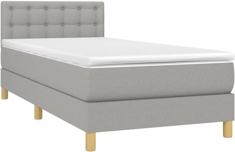 ΚΡΕΒΑΤΙ BOXSPRING ΜΕ ΣΤΡΩΜΑ ΑΝΟΙΧΤΟ ΓΚΡΙ 90X200 ΕΚ. ΥΦΑΣΜΑΤΙΝΟ 3140905