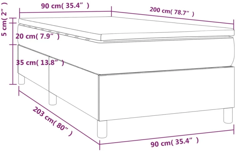 ΚΡΕΒΑΤΙ BOXSPRING ΜΕ ΣΤΡΩΜΑ TAUPE 90X200 ΕΚ. ΥΦΑΣΜΑΤΙΝΟ 3144395